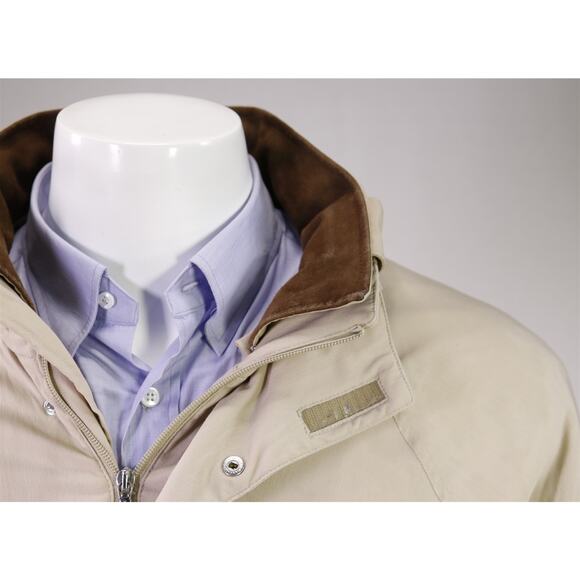 Loro Piana Vintage Beige Wool Zip Front Barn Coat Jacket Horsey Men's XL - Picture 4 of 10